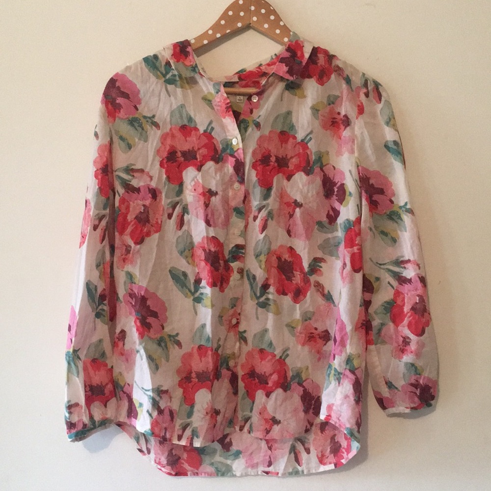 Madewell Floral Long Sleeve Button Up